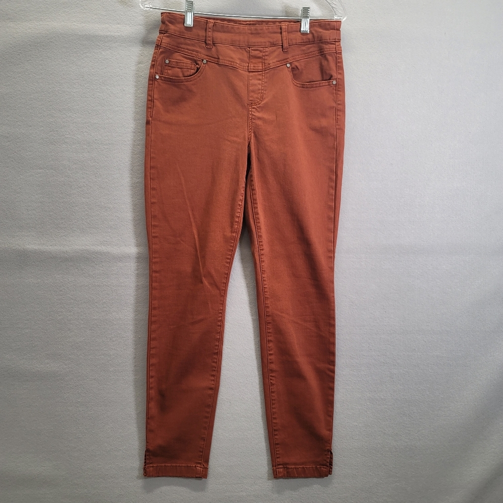 Patchington Pants Womens Brown Mid Rise Ankle Flat Front Casual Comfort Size 6